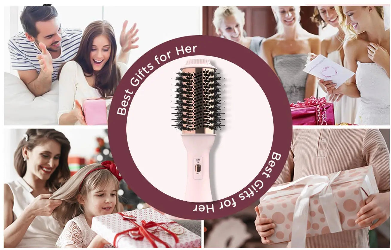 LISARPO Professional Blowout Hair Dryer Brush Dryer and Volumize Hot Air Brush for Women Curling Irons Styler Electric Brushes